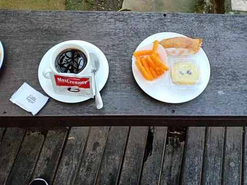 Coffe and snack Stock Photos