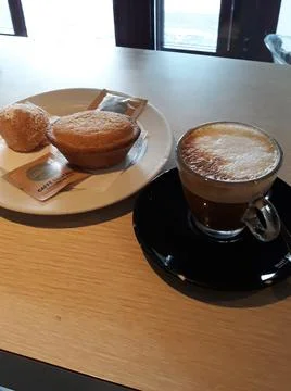 Coffe bar breackfast Stock Photos