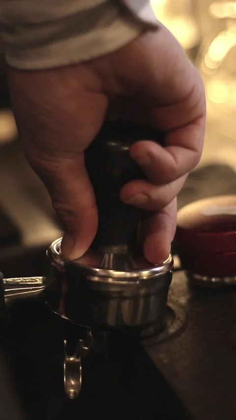 Coffe barista working to make a coffe. Hand drip coffeeTourists with drip coffee Stock Footage 161617550