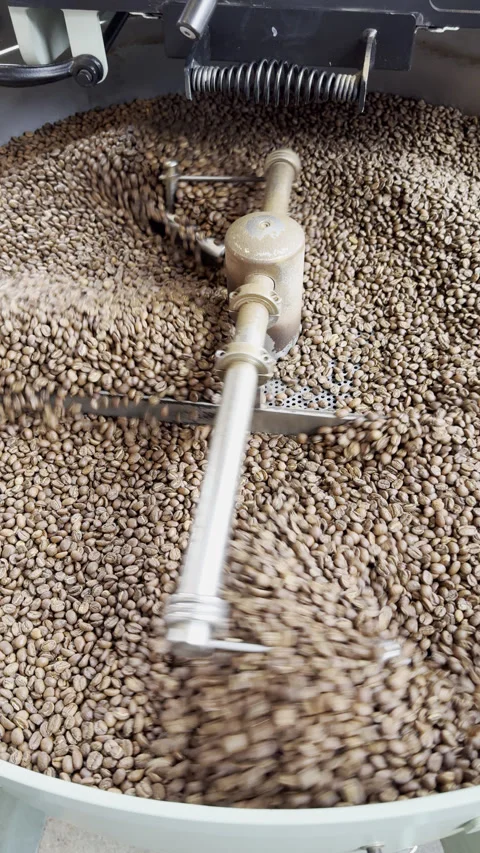 Coffe Beans Being Roasted and Cooled Stock-Footage 258382794