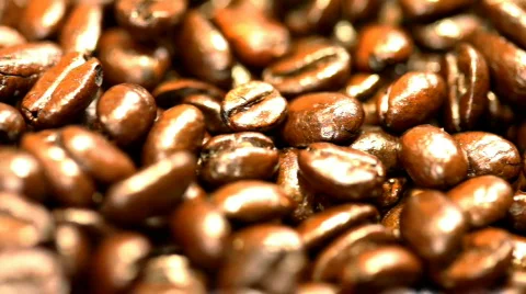 Coffe beans - close up panning shot Stock Footage 311685