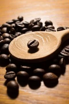 Coffe beans displayed. Foto stock