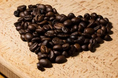 Coffe beans displayed. Stock Photos