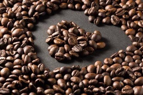 Coffe beans displayed. Foto stock