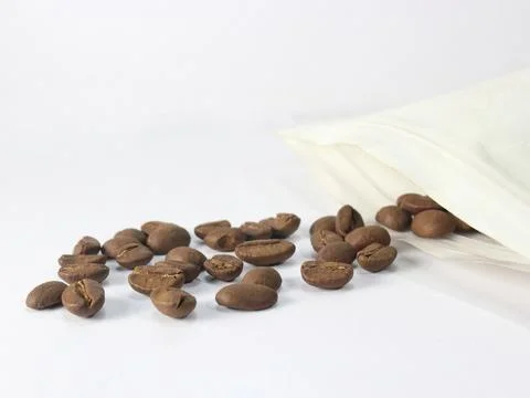 Coffe beans isolated on white background Stock Photos