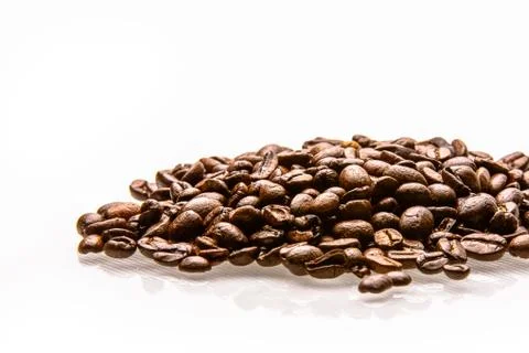 Coffe beans on white background Stock Photos