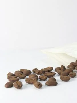Coffe beans on white background Stock Photos