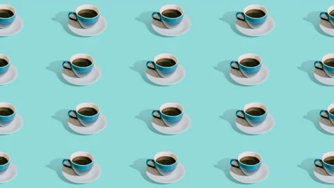 Coffe Black Pattern Blue Stock Footage 166529054