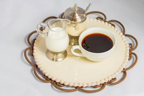 Coffe cup and set Stock Photos