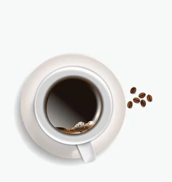 Coffe cup with beans Stock Illustration
