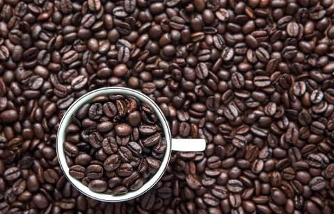 Coffe cup beans Stock Photos