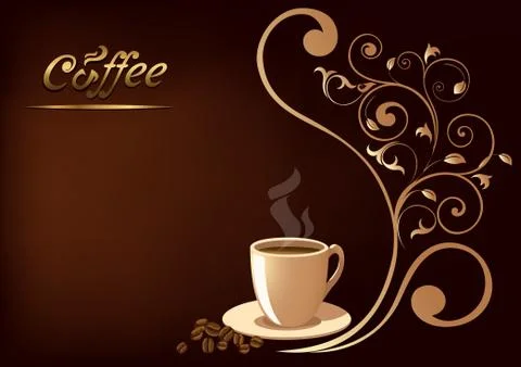 Coffe Cup on a black background Stock Illustration