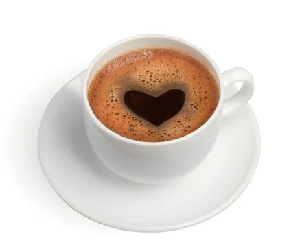 Coffe cup with heart Stock Photos