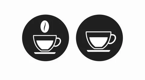 Coffe Cup Icon Set. Stock Illustration