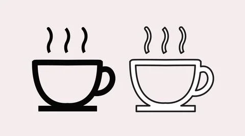 Coffe Cup Icon Set. Stock Illustration