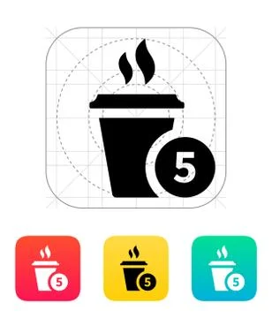 Coffe cup with number icon Stock Illustration