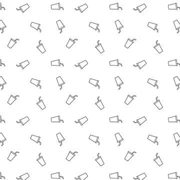 Coffe cup pattern seamless. tea cup  texture, wallpaper.  background vector i Stock Illustration