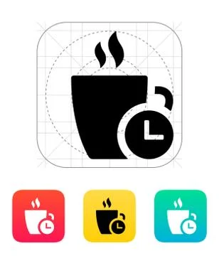 Coffe cup with Time icon Stock-Illustration
