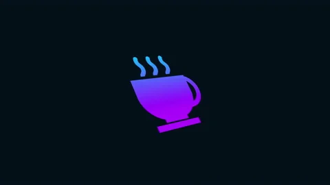 Coffe icon animation. gradient color Stock Footage 169999676