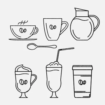 Coffe icons set Stock Illustration