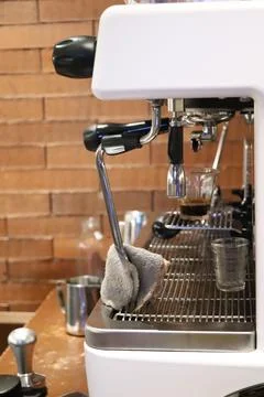 Coffe machine in coffee shop Stock-Fotos