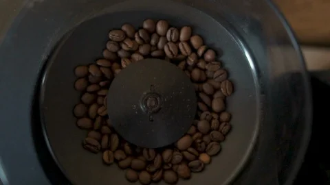Coffe machine grinding coffee, beans Stock Footage 110913662