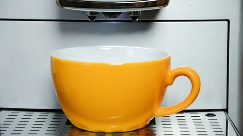 Coffe machine making automatically a cappuccino with milk froth Stock Footage 71278260