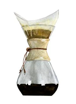 Coffe maker with filtered coffee Stock Illustration