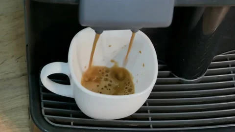 Coffe making in the morning with coffe machine Stock Footage