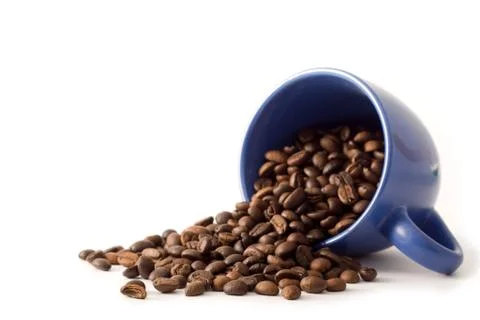 Coffe mug with beans Foto stock
