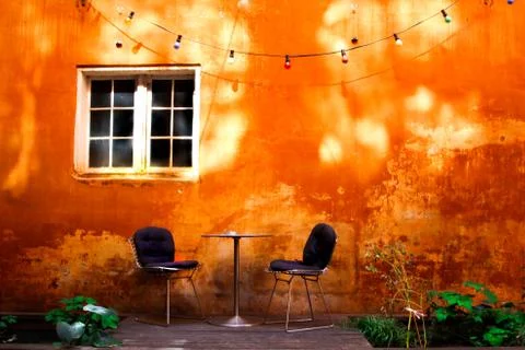 A coffe in orange mood Stock Photos
