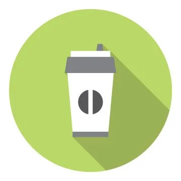 Coffe Paper Cup Flat Icon Stock Illustration