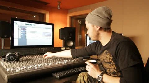 Coffe time in recording studio - tracking shot Stock Footage 21746794