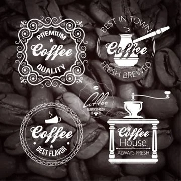 Coffe vector set Label. Vintage Background. Stock Illustration