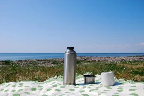 Coffebreak on the beach Stock Photos