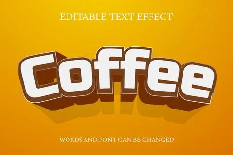 Coffee 3d style text effect Stock Illustration