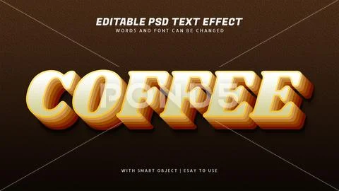 Coffee 3d style text effect editable PSD 템플릿
