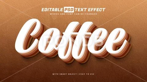 Coffee 3d style text effect PSD 템플릿