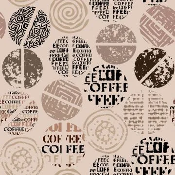 Coffee. Abstract coffee pattern. Seamless image Vector image. 스톡 일러스트