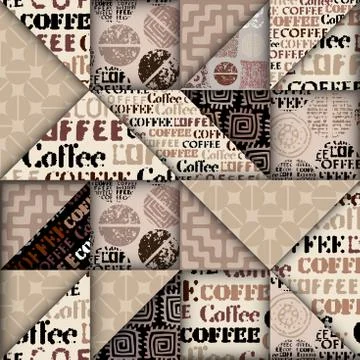 Coffee. Abstract coffee pattern. Seamless image Vector image. Stock Illustration