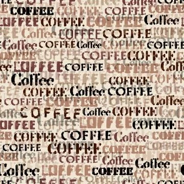 Coffee. Abstract coffee pattern. Seamless image Vector image. Stock Illustration