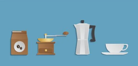 COFFEE accessories set Stock Illustration
