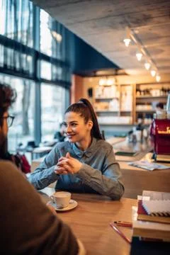 Coffee after a lecture Stock Photos