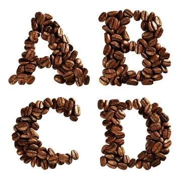 Coffee alphabet letter Stock-Fotos