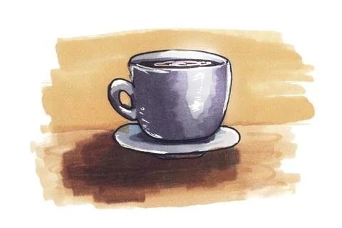 Coffee is always good idea. sketch Stock Illustration