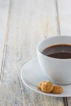 Coffee with amarettini Stock Photos