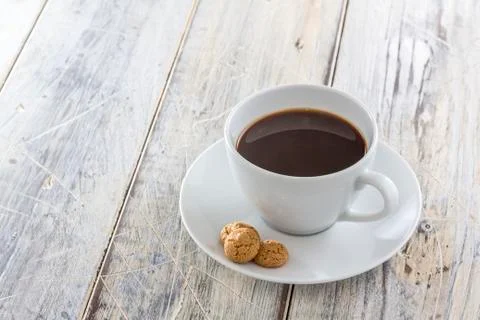 Coffee with amarettini Stock Photos