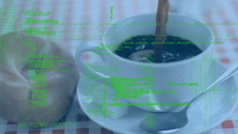Coffee and bagel Stock Footage 107676872