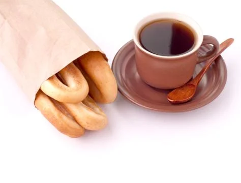 Coffee and bagels Stock Photos