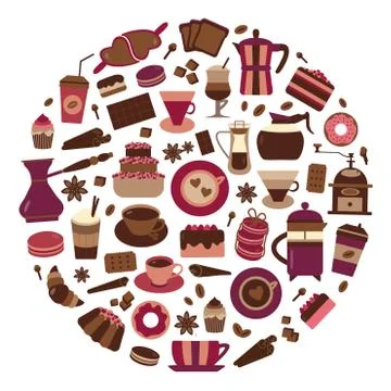 Coffee and Bakery Icon Set Stock Illustration